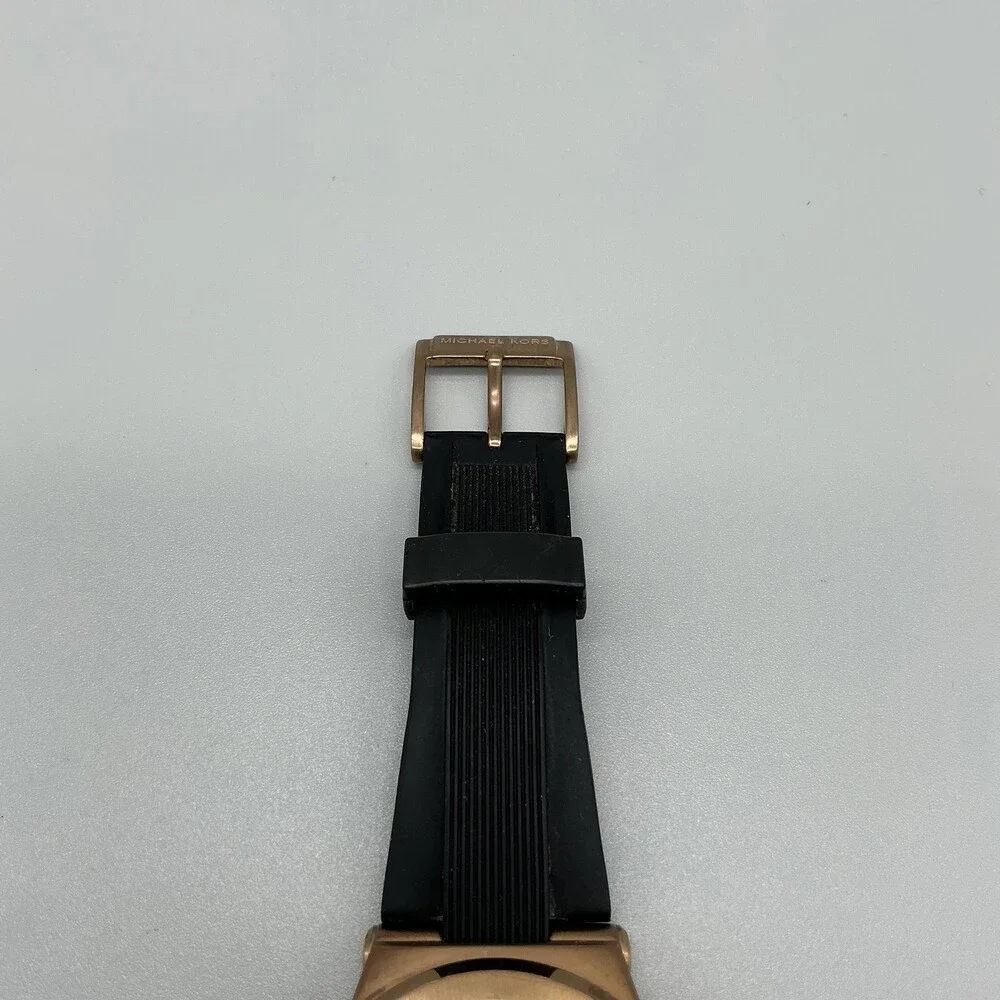 Michael Kors Dylan Chronograph Mens Watch 51mm Rose Gold Tone New Battery